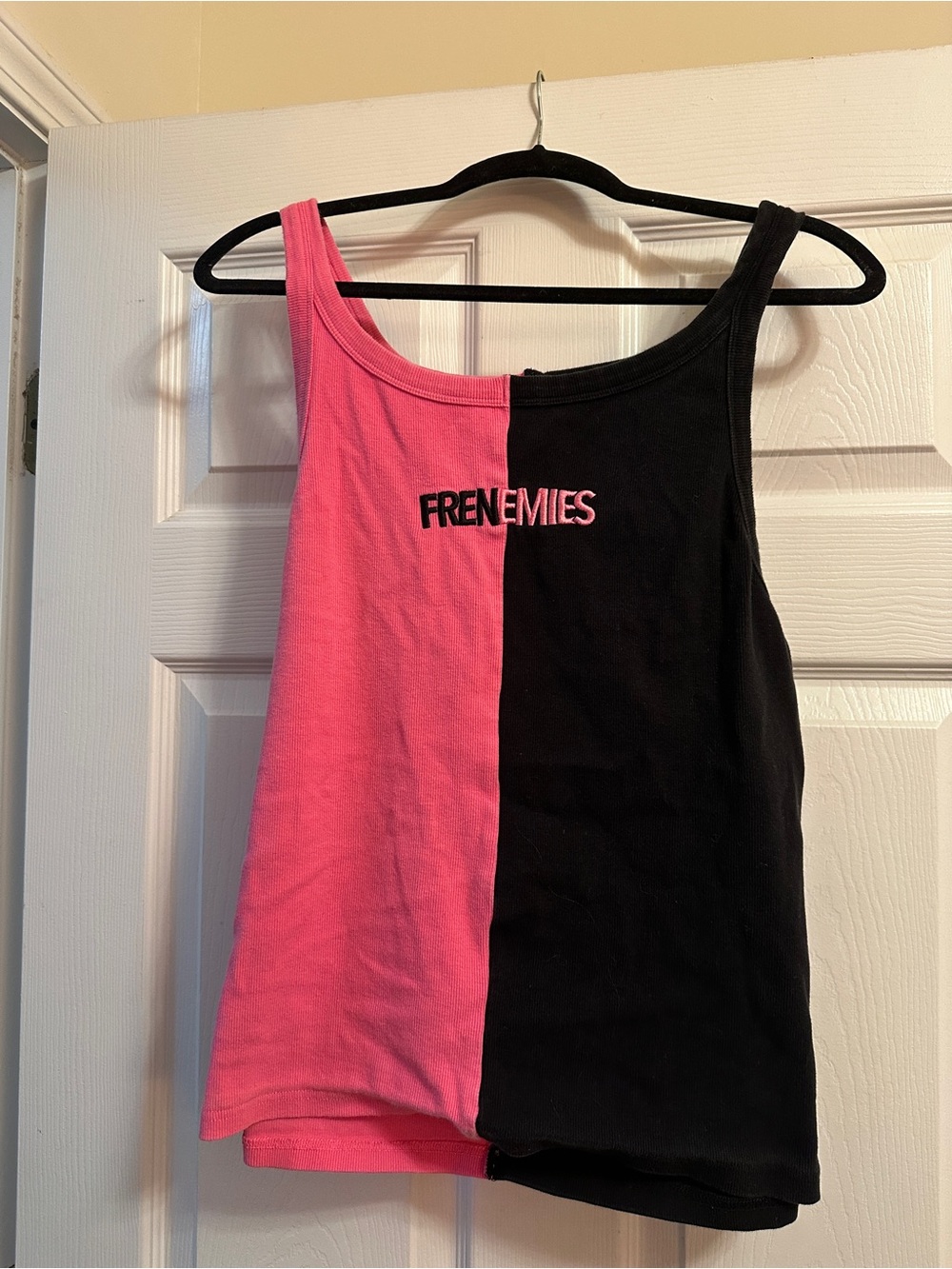 Frenemies Teddy Fresh Pink and Black Split Tank